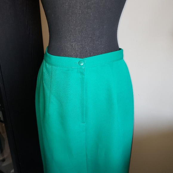 Vintage Knit Way Canadian Made Womens Medium Long Maxi Turquoise Green Skirt - Picture 4 of 11